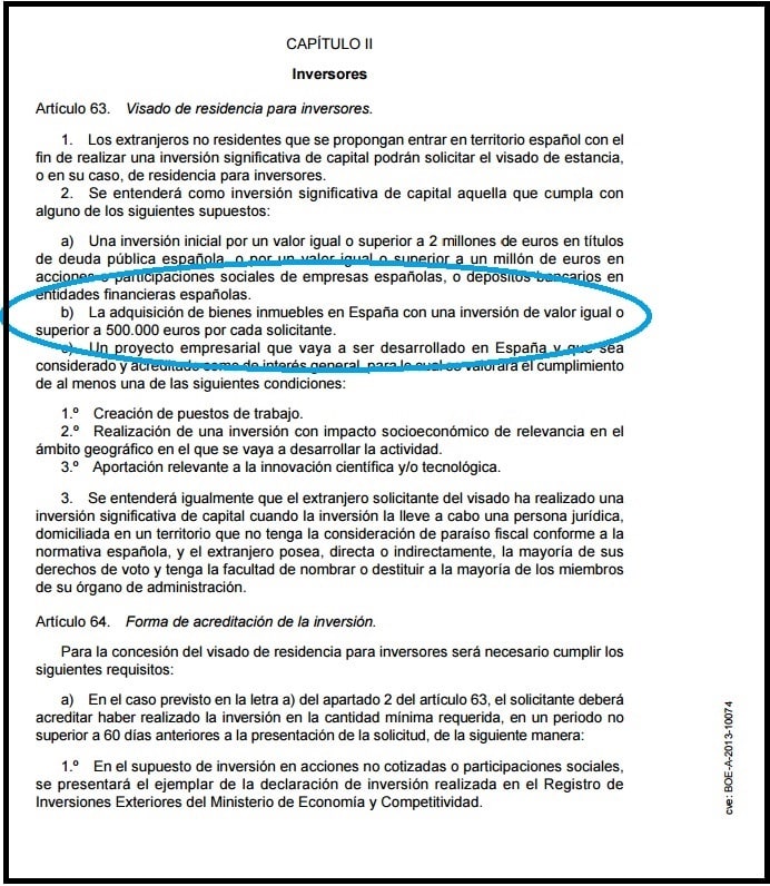 le Golden Visa de résidence acheter en Espagne immobilier