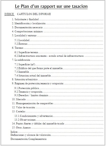 Plan d'une tasacion acheter immobilier en Espagne