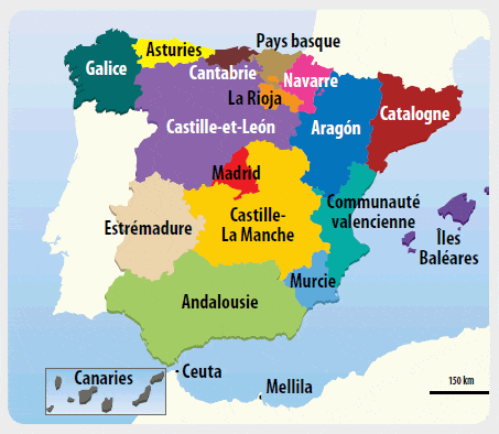 espagne carte régions
