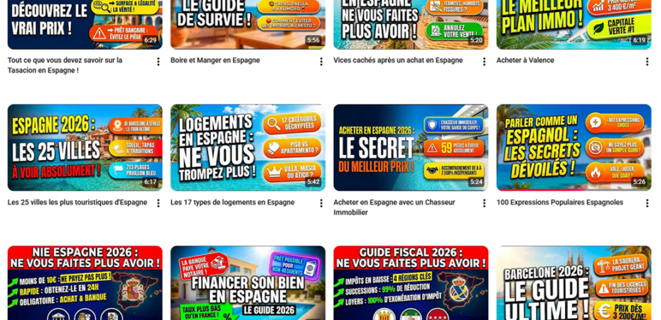 Youtube Immobilier en Espagne